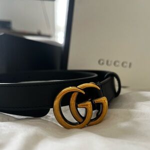 Gucci Maront Thin Belt Womens